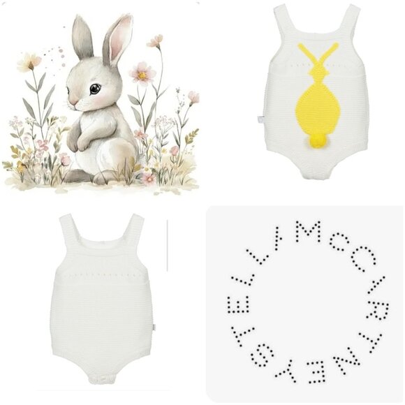 Stella McCartney Bunny Knit Romper Size 12 months  /74 cm - Picture 1 of 7